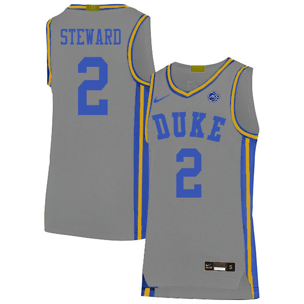 Duke Blue Devils #2 DJ Steward College Basketball Jerseys Sale-Gray